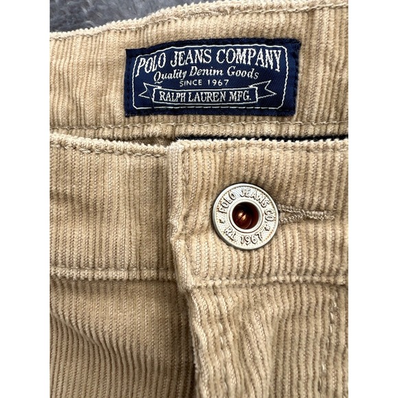 Polo Jeans Co Ralph Lauren Corduroy Pants Womens 8 Tan Bootcut Stretch Zip Y2K - Picture 7 of 10